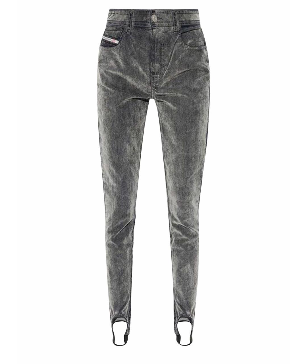 DIESEL Антрацитовые хлопко-эластановые джинсы слим, фото 1