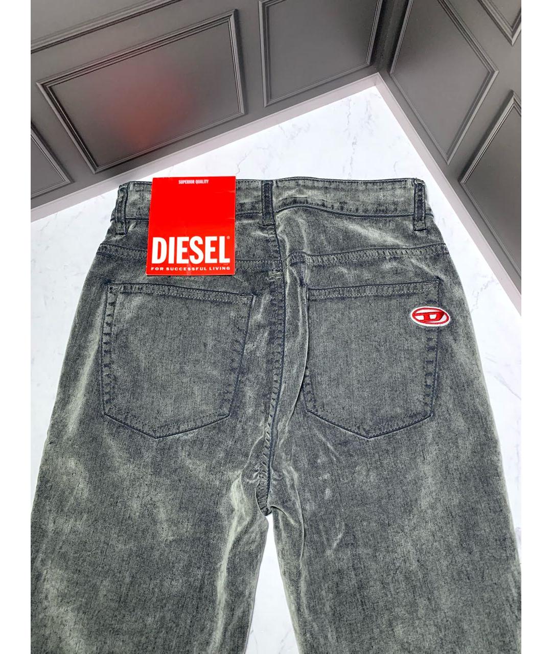 DIESEL Антрацитовые хлопко-эластановые джинсы слим, фото 6