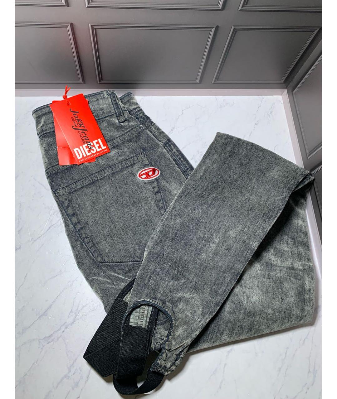 DIESEL Антрацитовые хлопко-эластановые джинсы слим, фото 4