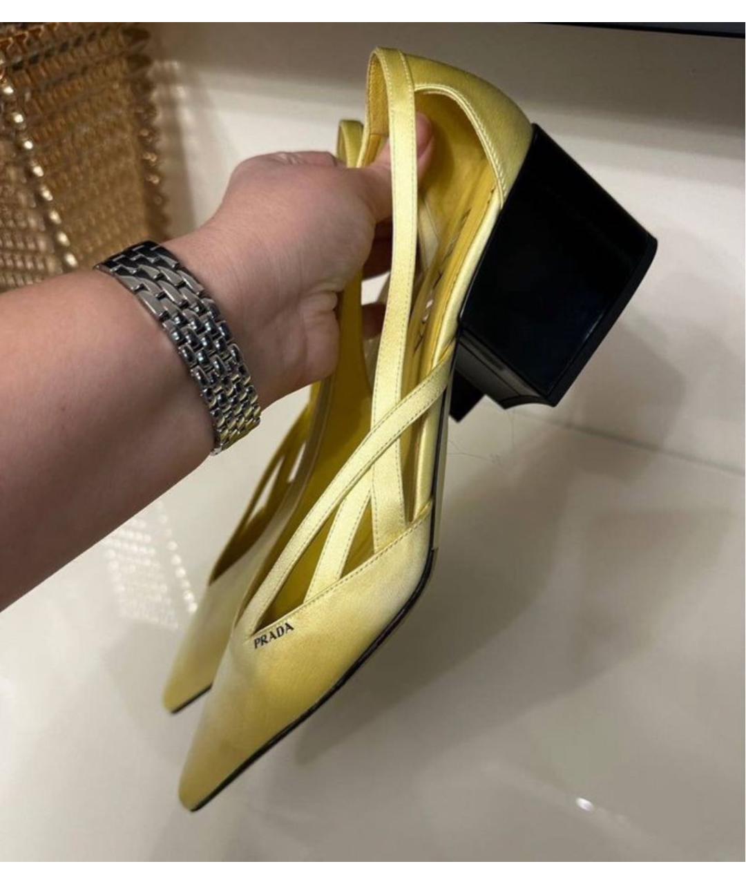 PRADA Желтые текстильные туфли, фото 3