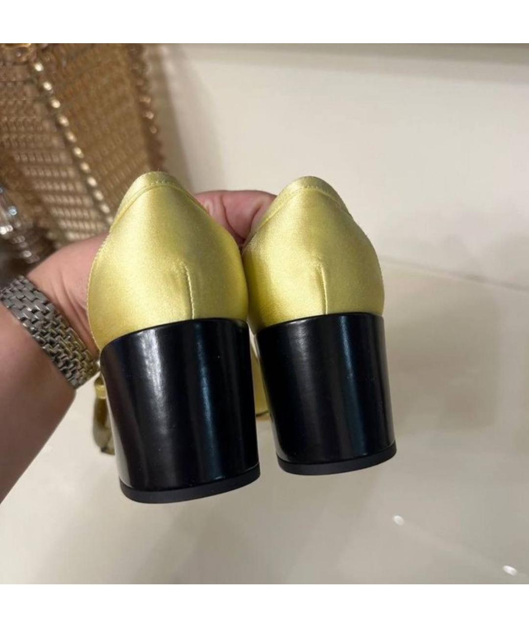 PRADA Желтые текстильные туфли, фото 4