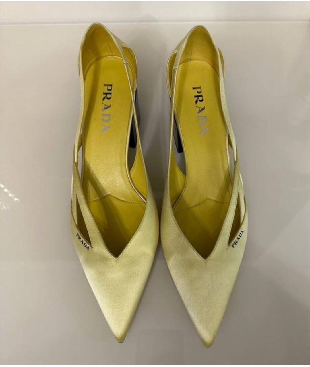 PRADA Желтые текстильные туфли, фото 7