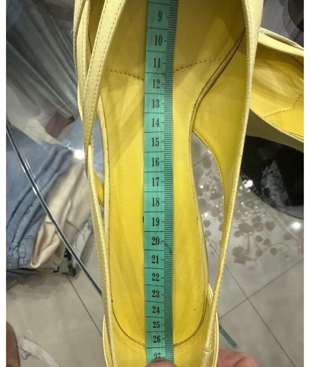 PRADA Желтые текстильные туфли, фото 5