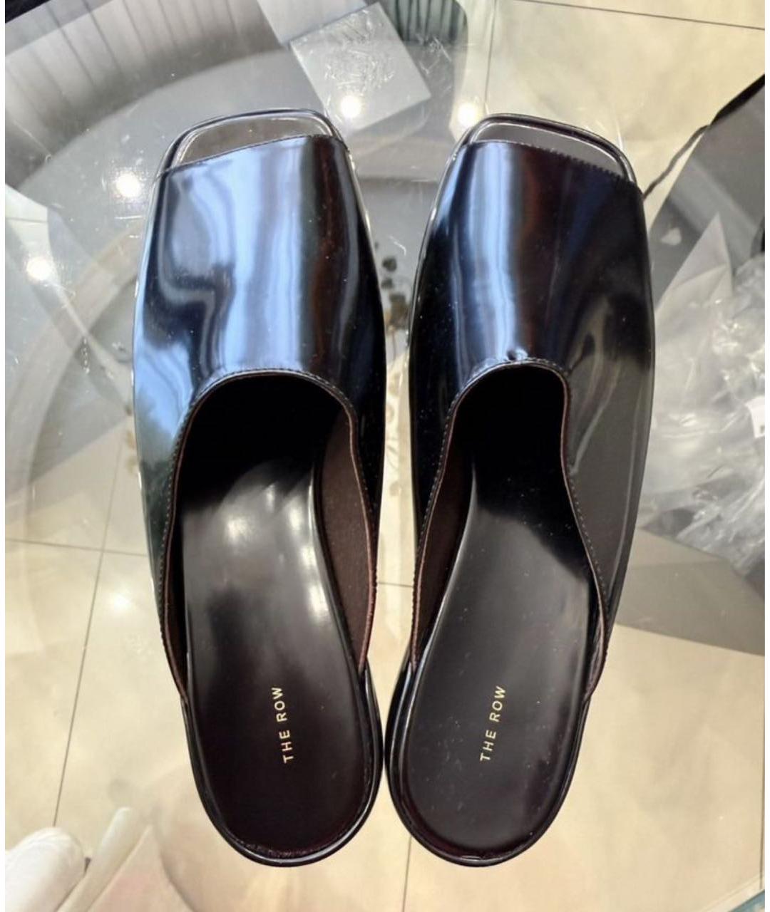 THE ROW Черные мюли из лакированной кожи, фото 4