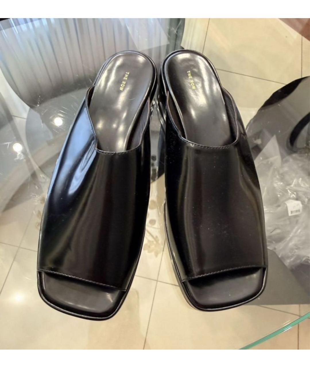 THE ROW Черные мюли из лакированной кожи, фото 2