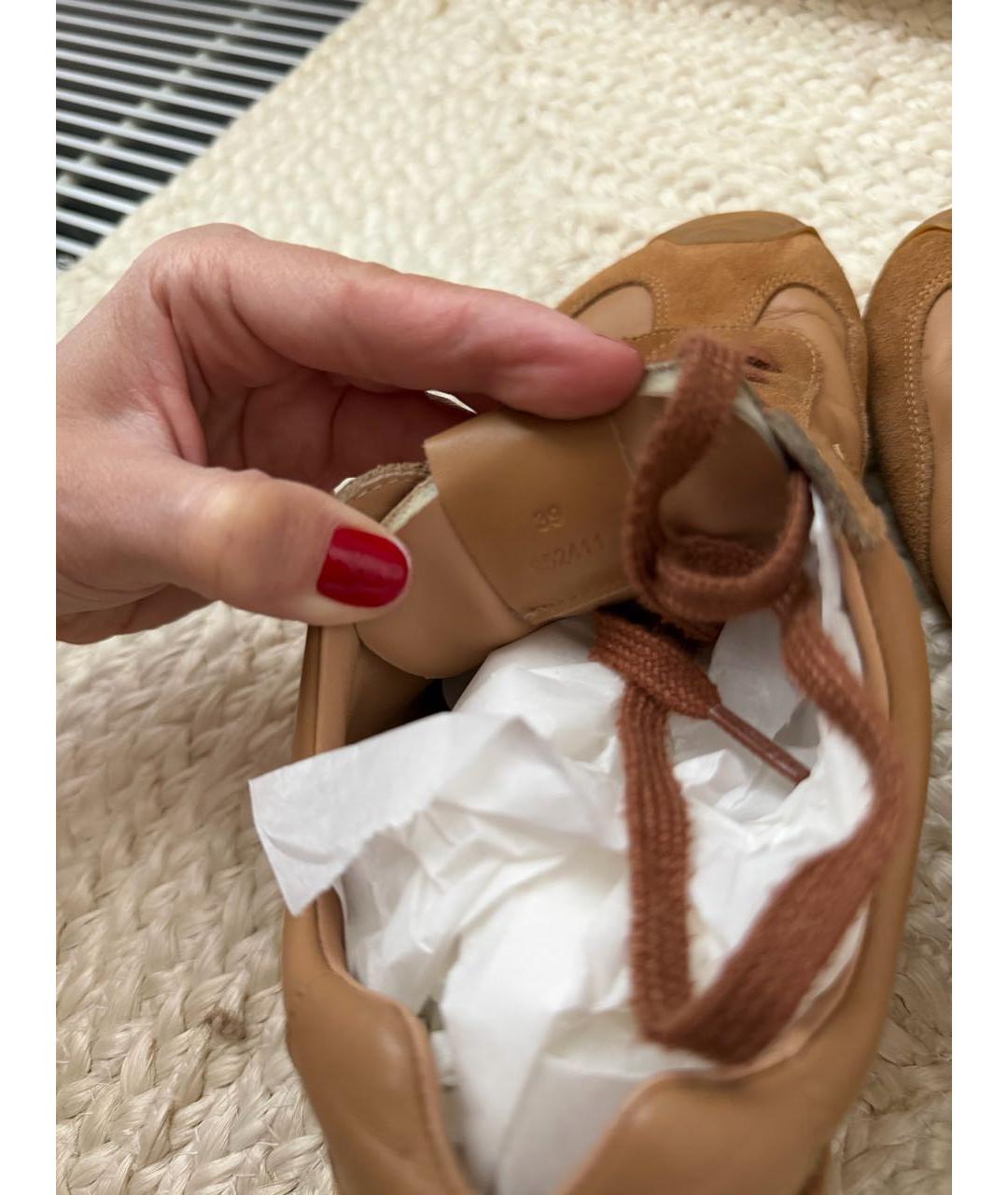 LOEWE Коричневые замшевые кеды, фото 6