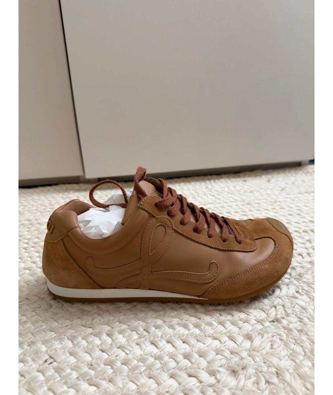 LOEWE Коричневые замшевые кеды, фото 8