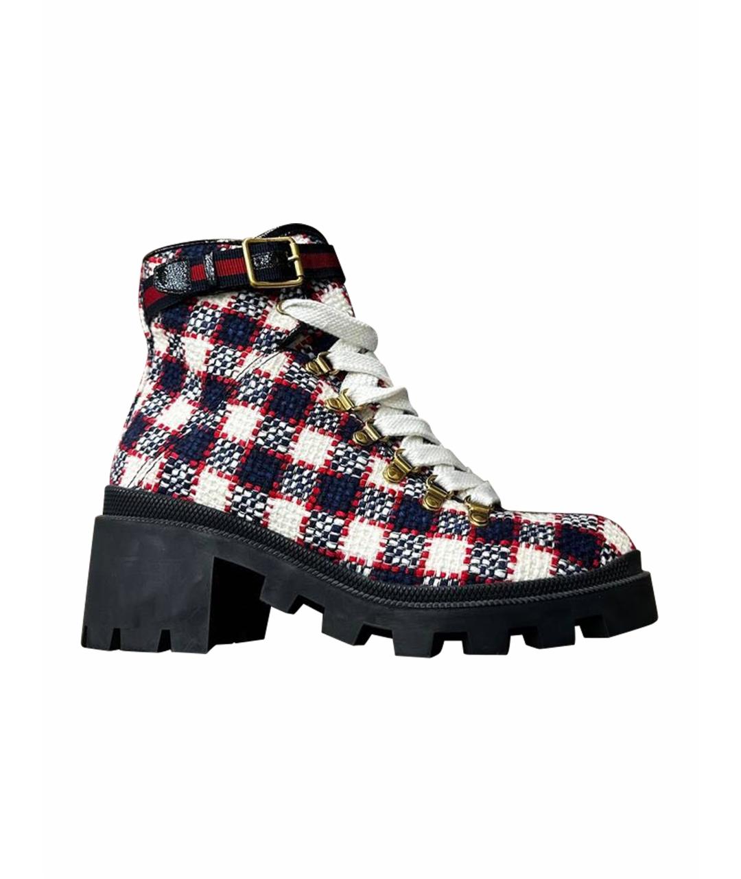 GUCCI Темно-синие текстильные ботинки, фото 4