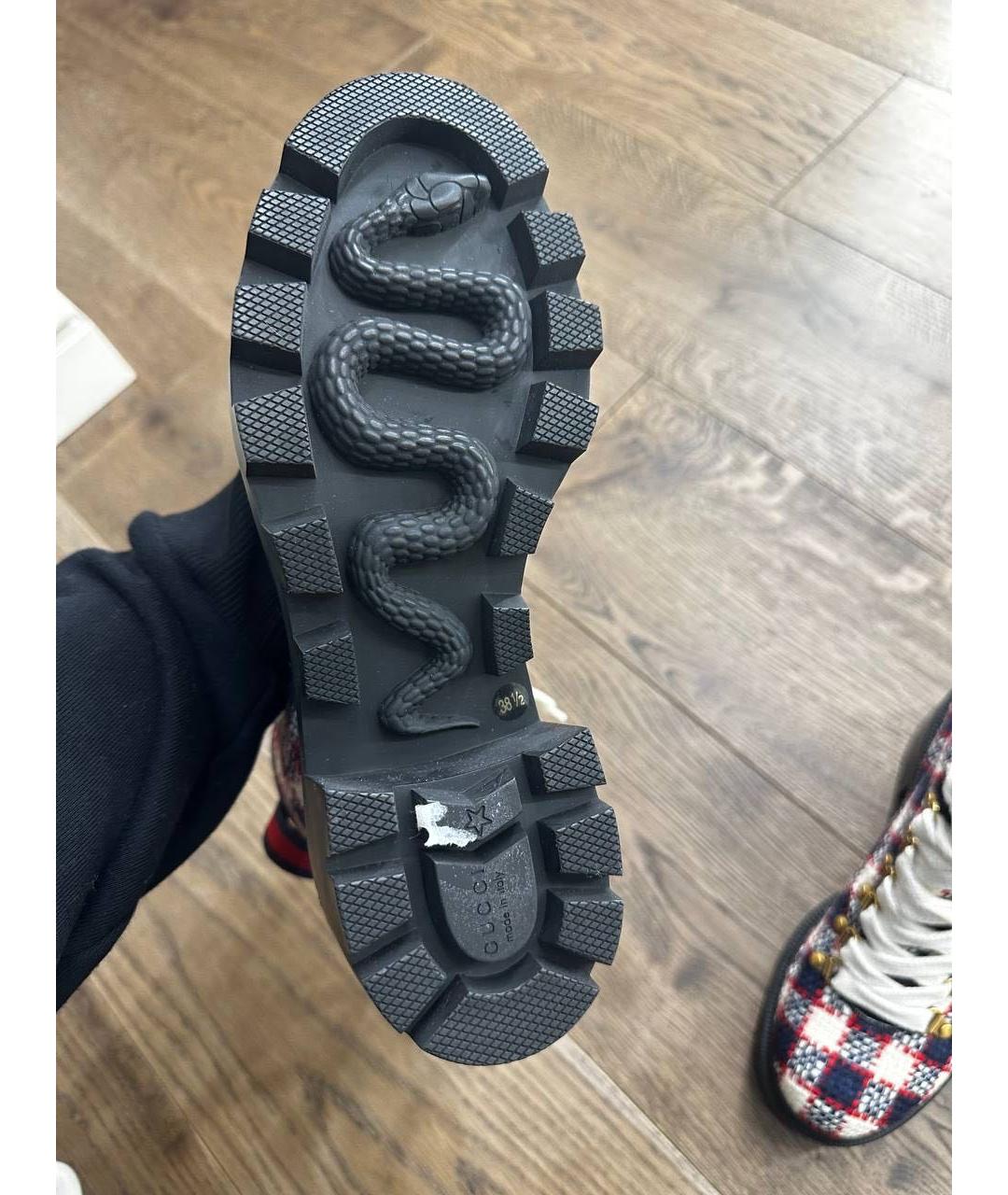 GUCCI Темно-синие текстильные ботинки, фото 2