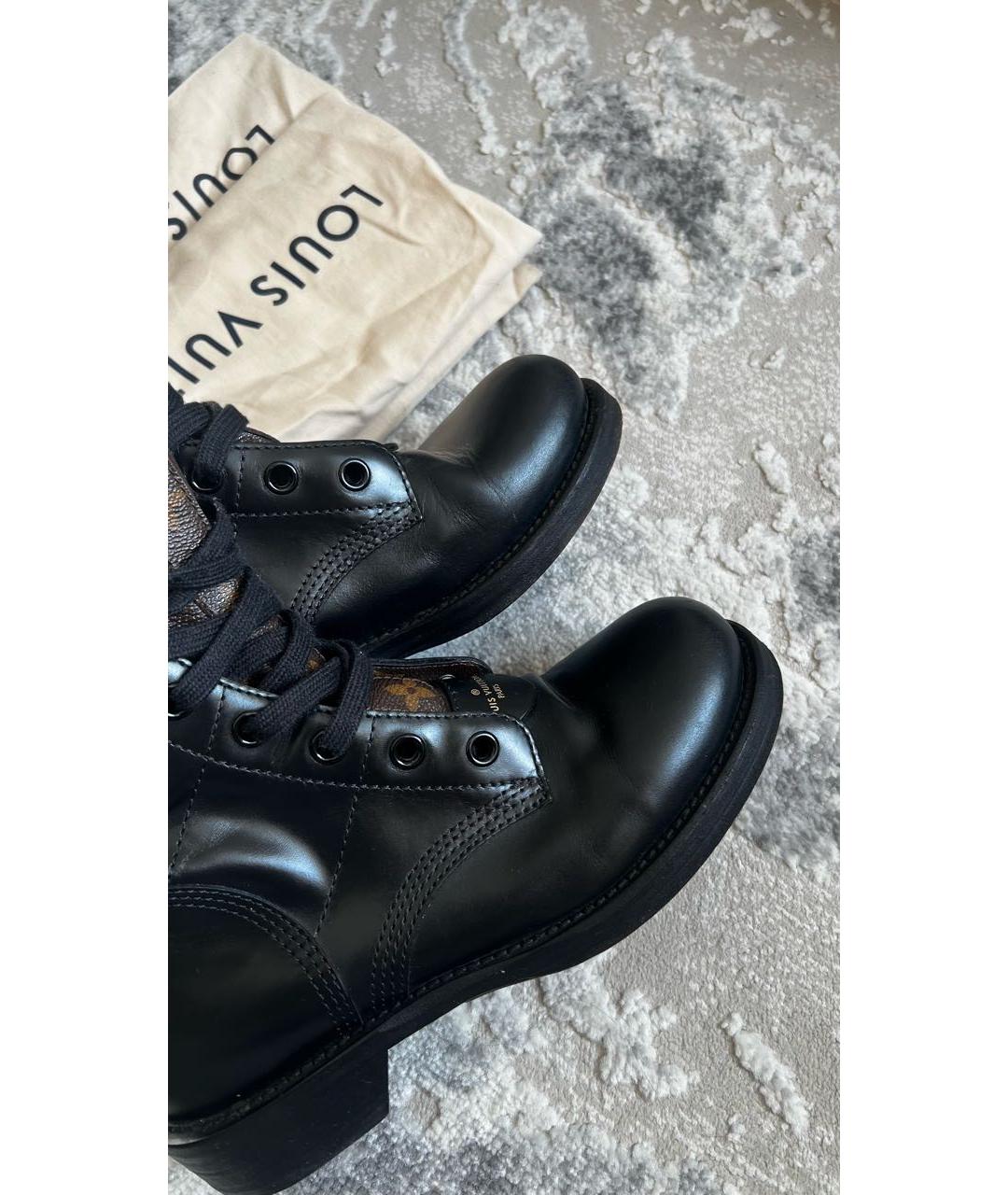 LOUIS VUITTON Черные кожаные ботинки, фото 4