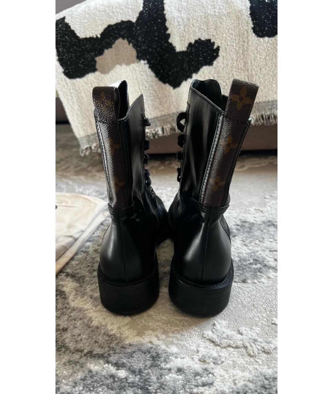 LOUIS VUITTON Черные кожаные ботинки, фото 3