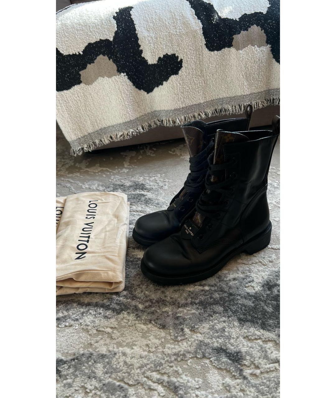 LOUIS VUITTON Черные кожаные ботинки, фото 7