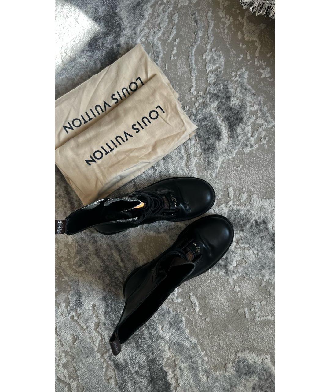 LOUIS VUITTON Черные кожаные ботинки, фото 6