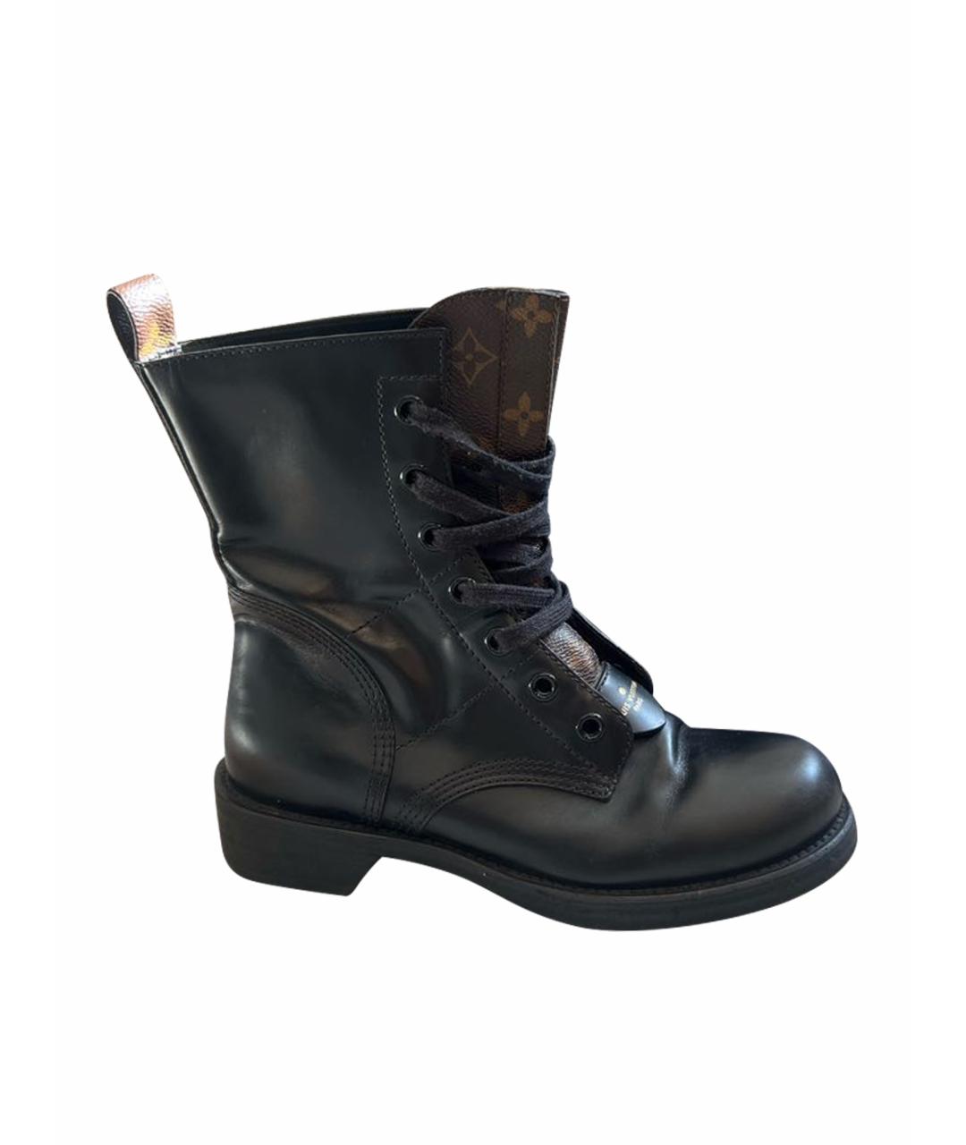 LOUIS VUITTON Черные кожаные ботинки, фото 1