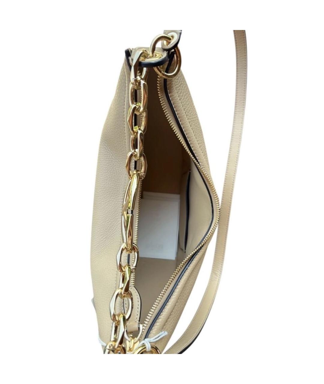 VALENTINO Бежевая кожаная сумка через плечо, фото 2