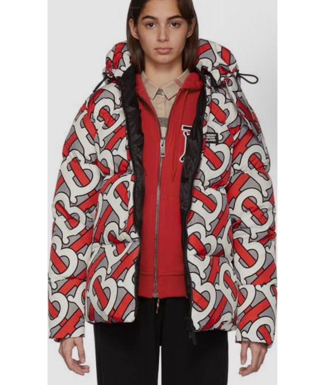 BURBERRY Красный пуховик, фото 4