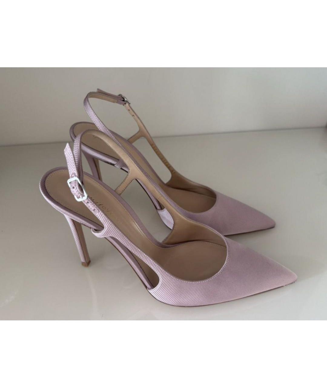 GIANVITO ROSSI Розовые текстильные туфли, фото 2