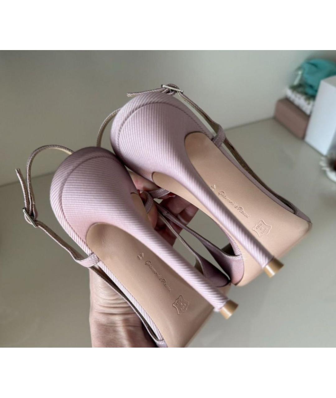 GIANVITO ROSSI Розовые текстильные туфли, фото 3