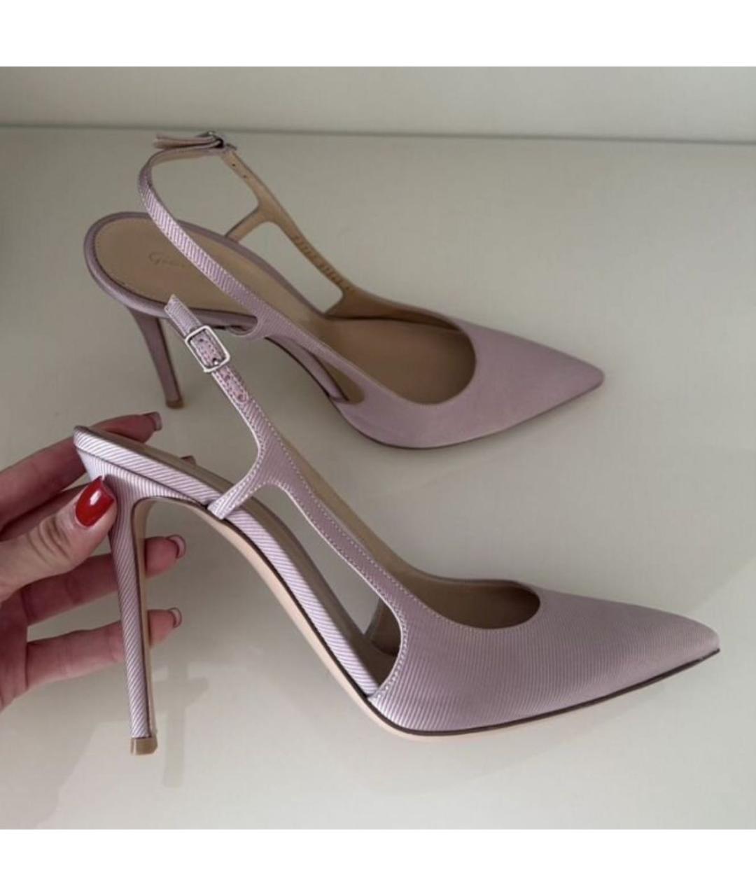 GIANVITO ROSSI Розовые текстильные туфли, фото 7