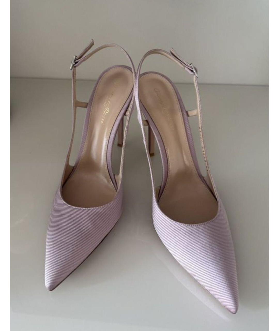 GIANVITO ROSSI Розовые текстильные туфли, фото 6