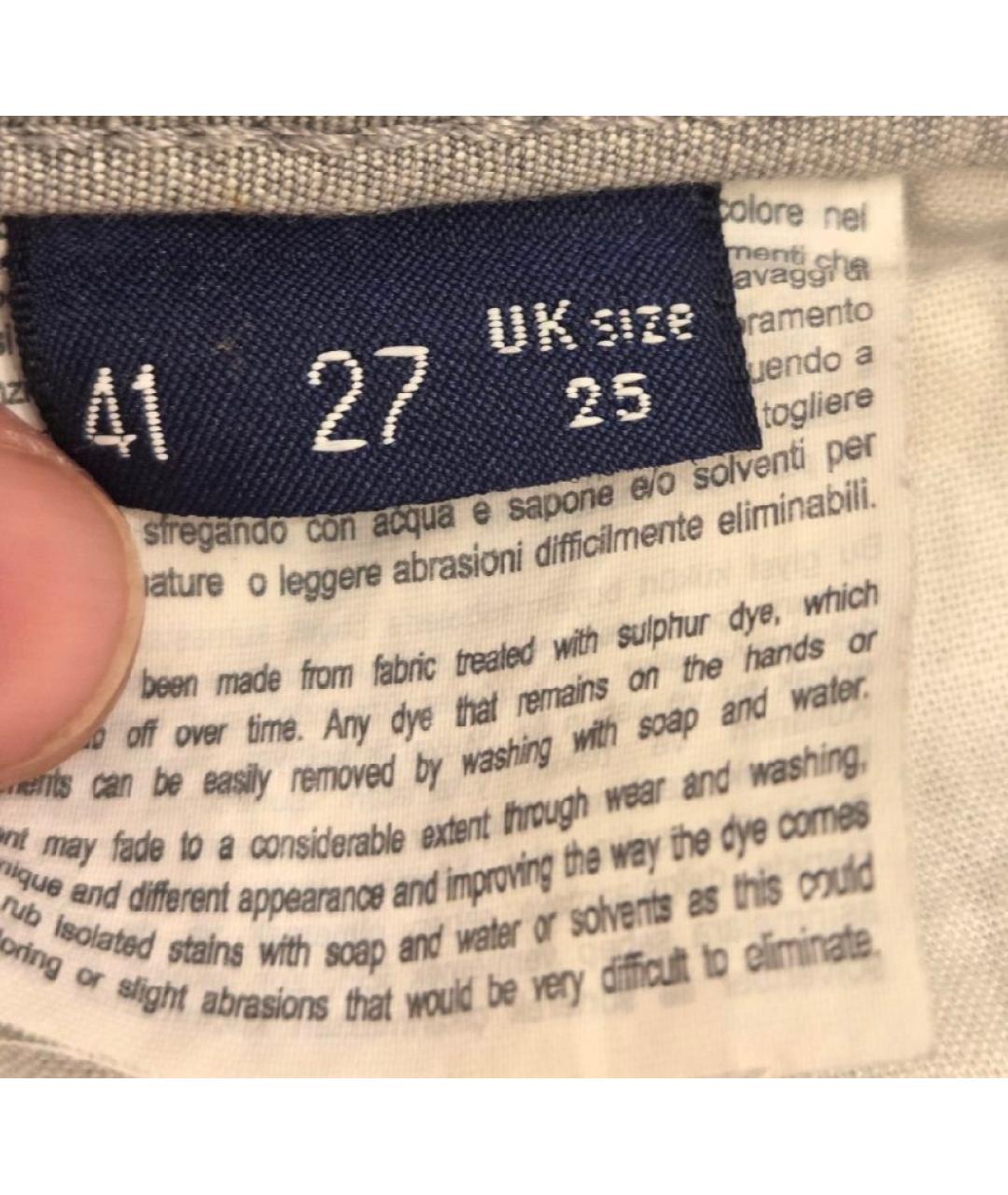 TRUSSARDI JEANS Серые хлопковые прямые джинсы, фото 6