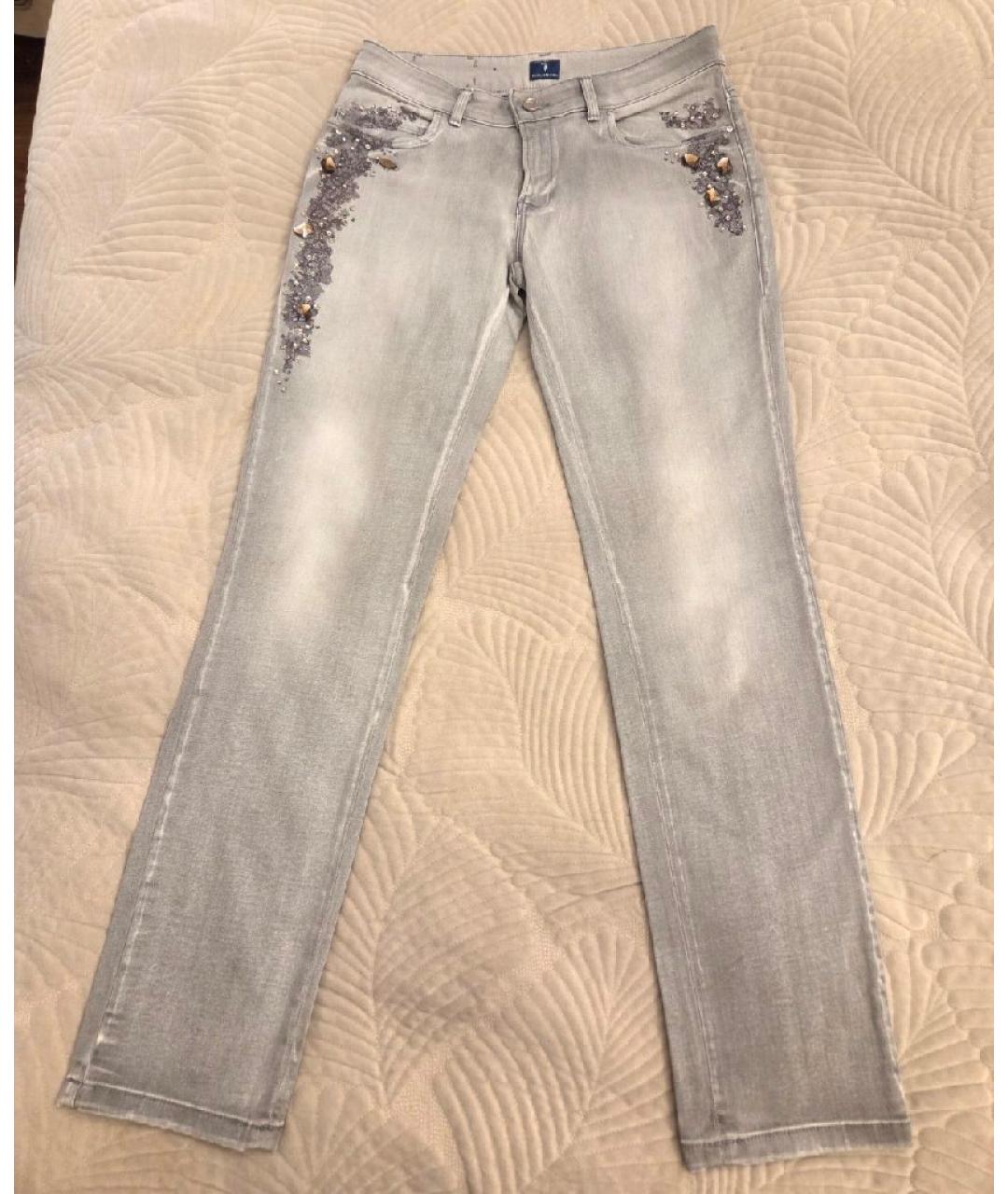 TRUSSARDI JEANS Серые хлопковые прямые джинсы, фото 10