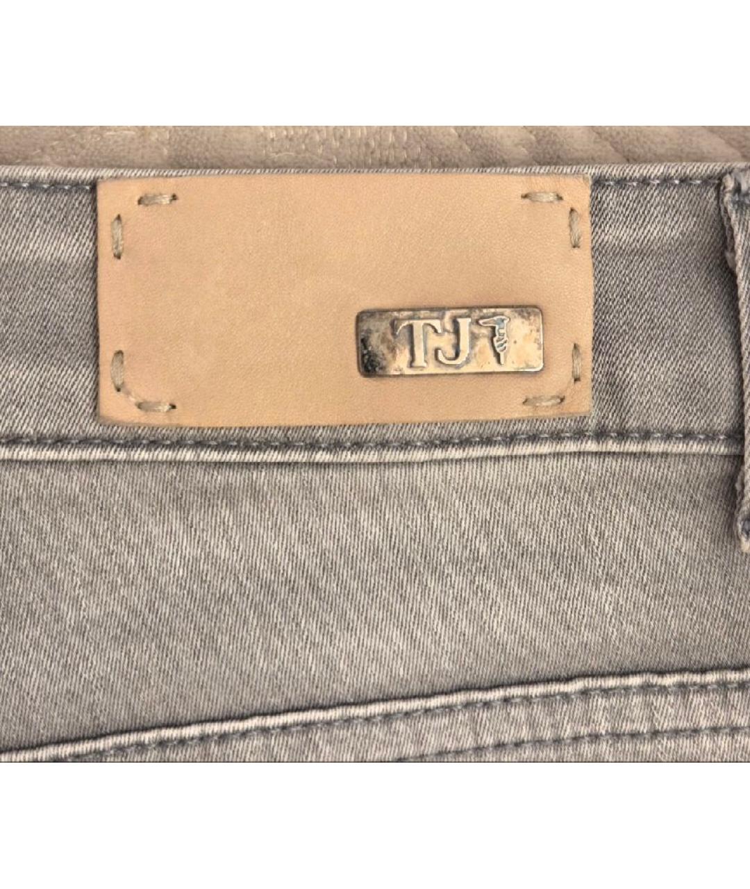 TRUSSARDI JEANS Серые хлопковые прямые джинсы, фото 8