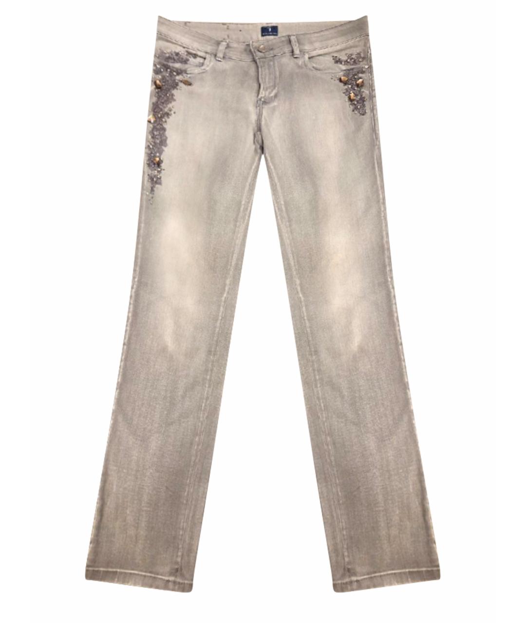 TRUSSARDI JEANS Серые хлопковые прямые джинсы, фото 1
