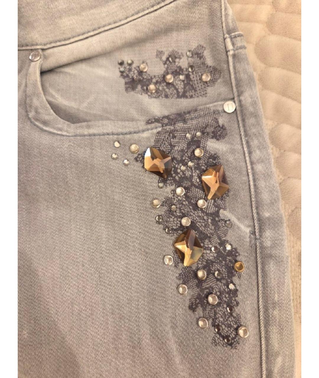 TRUSSARDI JEANS Серые хлопковые прямые джинсы, фото 2