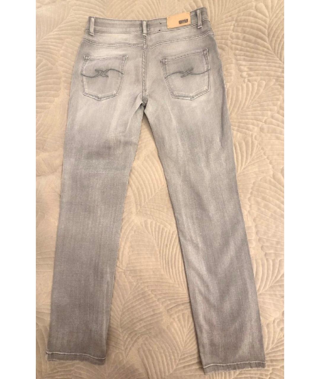 TRUSSARDI JEANS Серые хлопковые прямые джинсы, фото 3