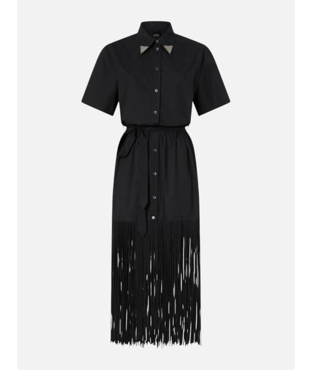 PINKO Черное хлопковое повседневное платье, фото 7