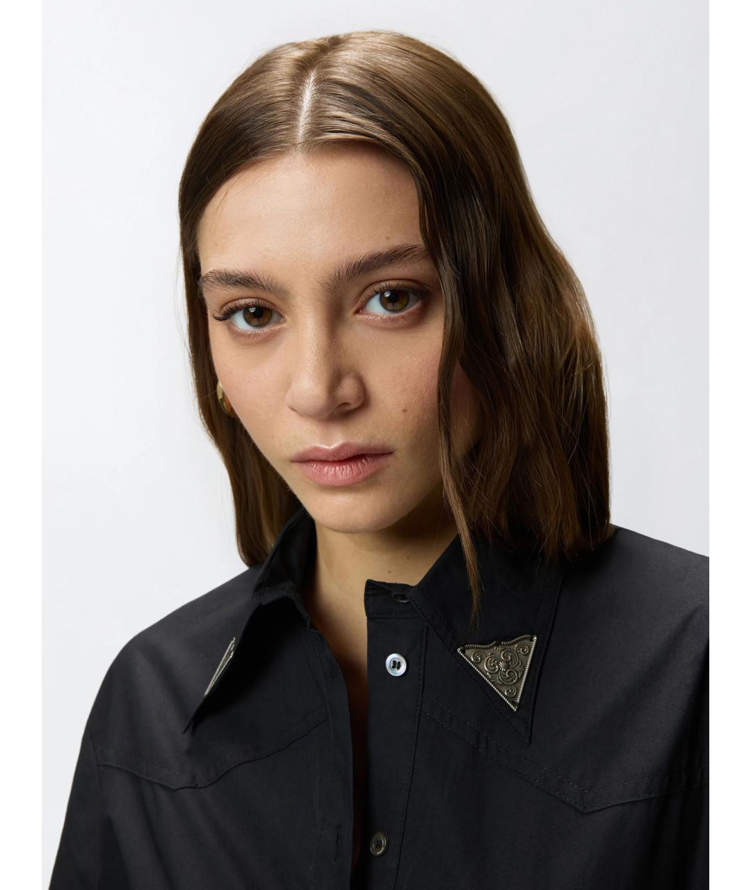 PINKO Черное хлопковое повседневное платье, фото 5