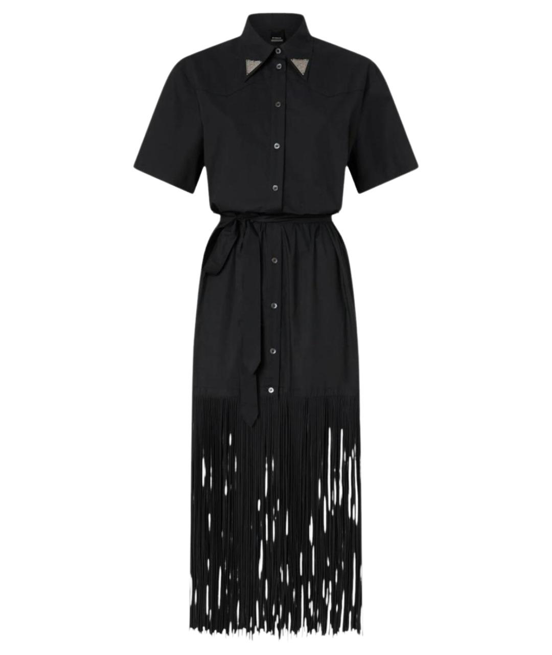 PINKO Черное хлопковое повседневное платье, фото 1