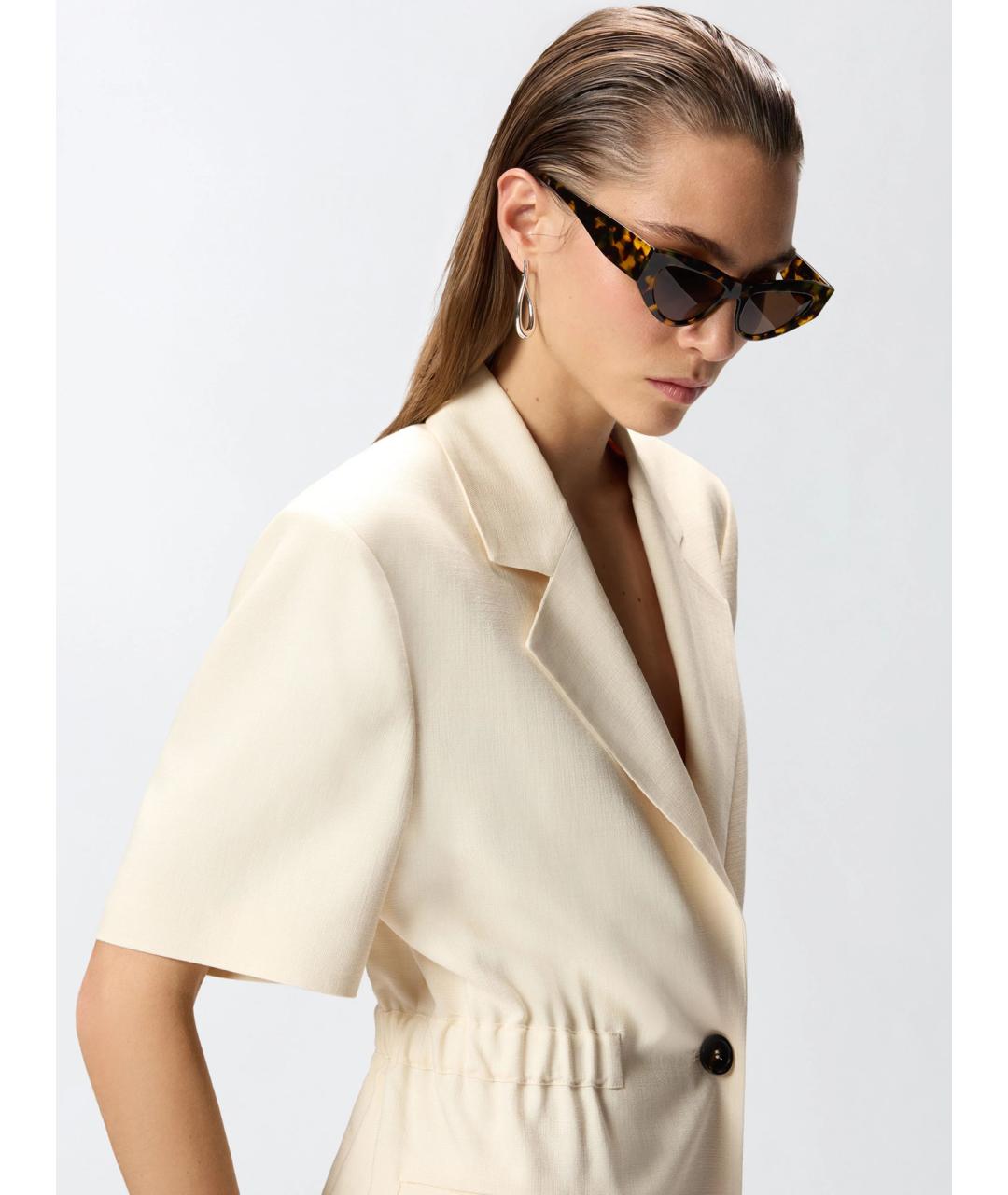 PINKO Бежевый вискозный жакет/пиджак, фото 5