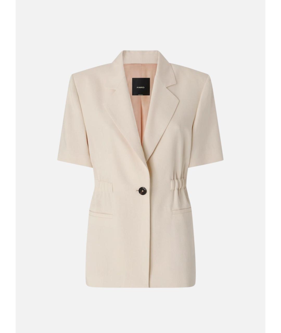 PINKO Бежевый вискозный жакет/пиджак, фото 7