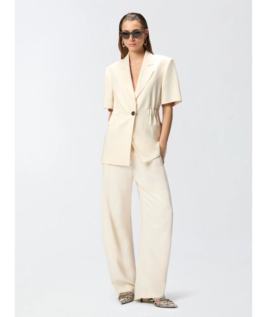 PINKO Бежевый вискозный жакет/пиджак, фото 2