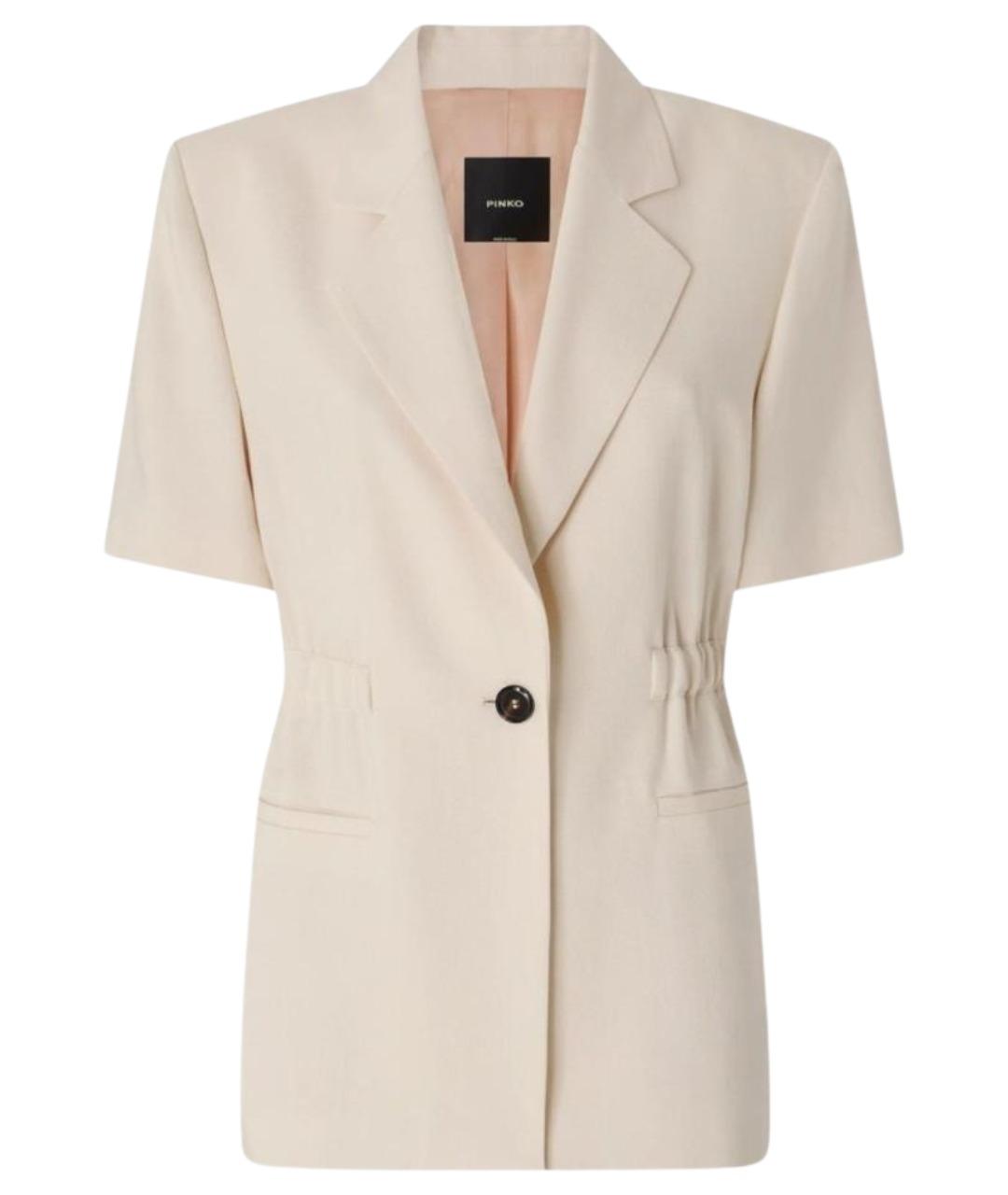 PINKO Бежевый вискозный жакет/пиджак, фото 1