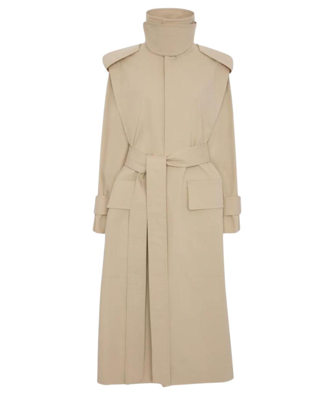 VICTORIA BECKHAM Бежевый хлопковый тренч/плащ, фото 1