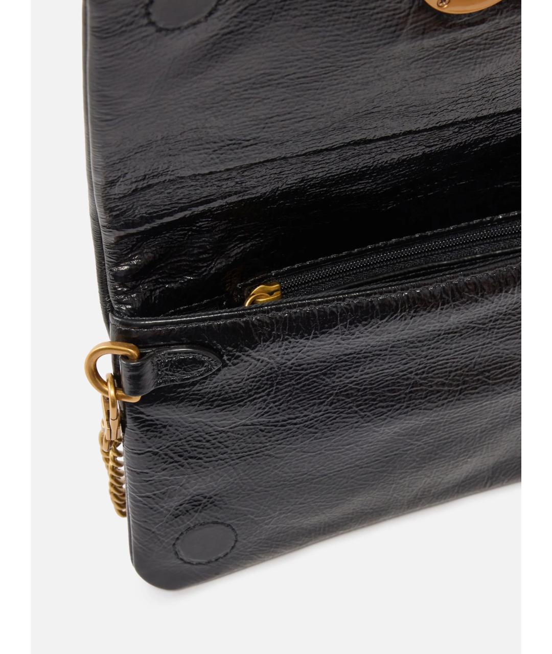 PINKO Черная кожаная сумка через плечо, фото 6