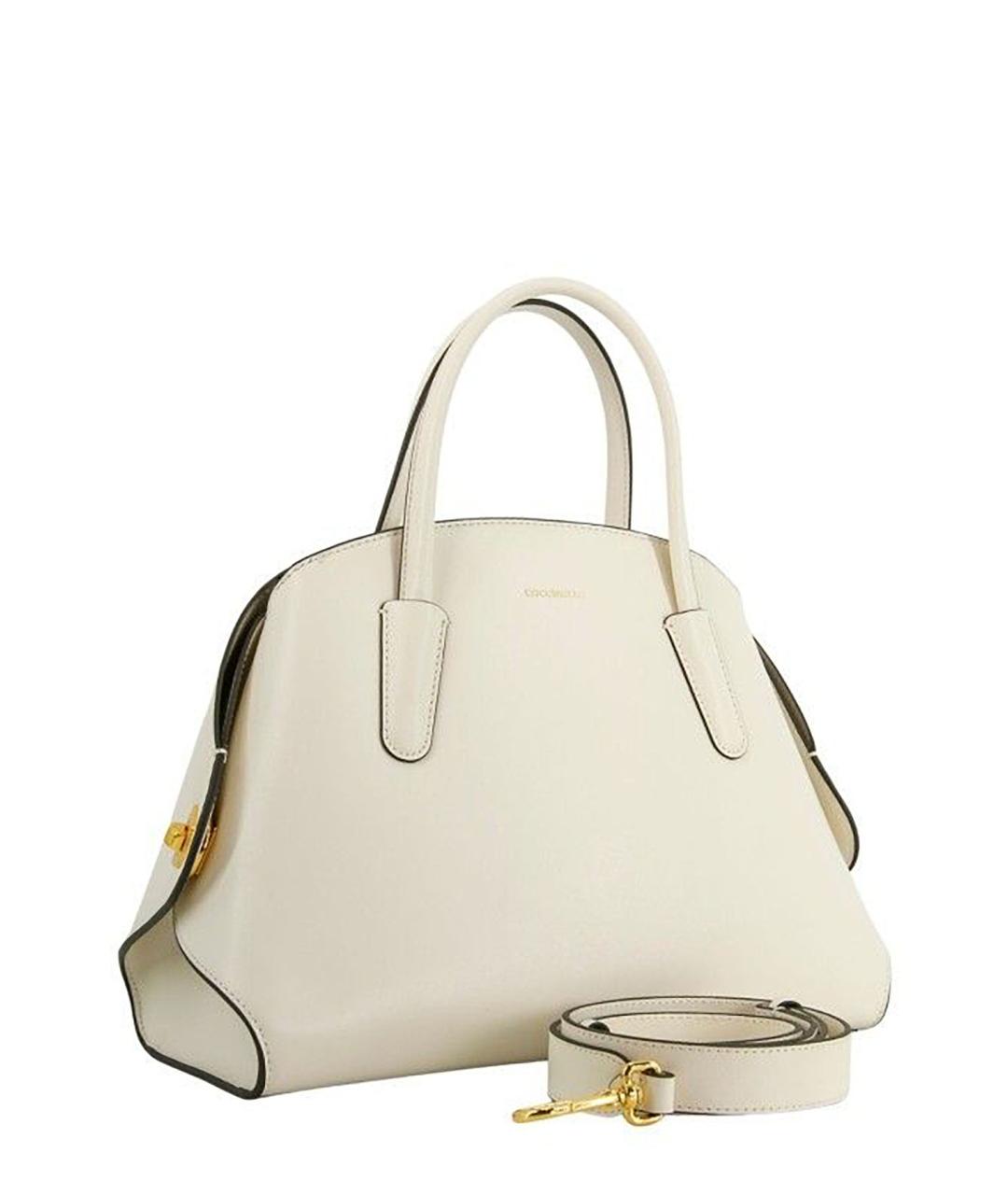 COCCINELLE Белая кожаная сумка с короткими ручками, фото 2
