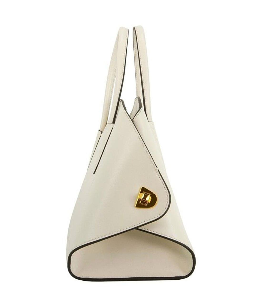 COCCINELLE Белая кожаная сумка с короткими ручками, фото 3