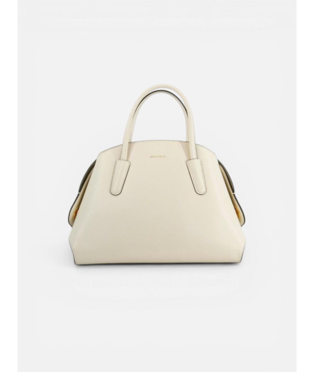 COCCINELLE Белая кожаная сумка с короткими ручками, фото 5