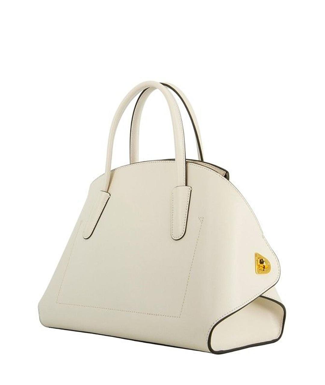 COCCINELLE Белая кожаная сумка с короткими ручками, фото 4