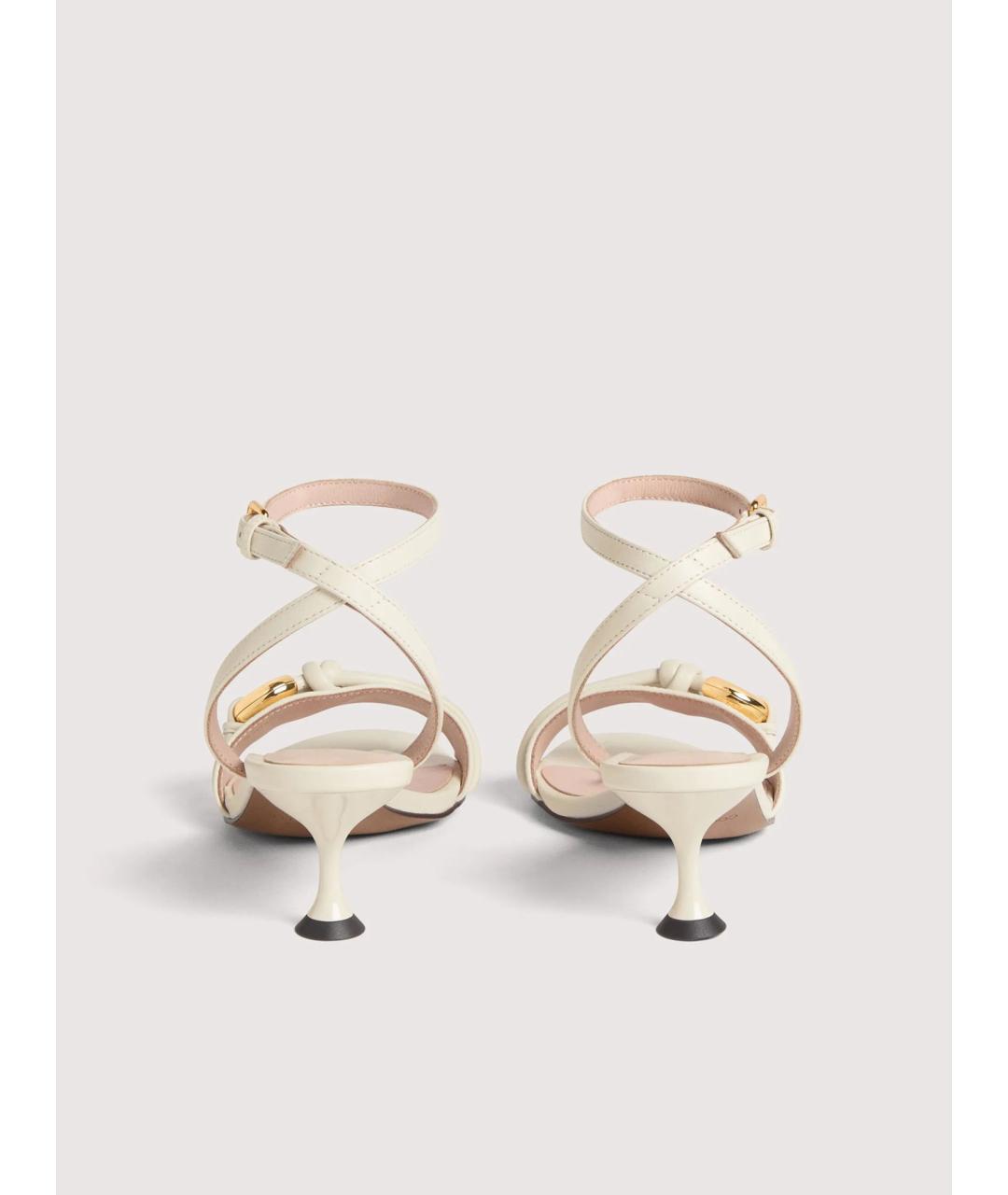 COCCINELLE Белые кожаные босоножки, фото 5