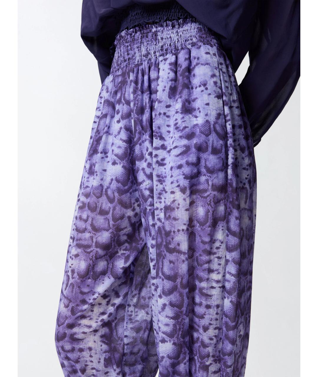 PINKO Фиолетовые хлопковые прямые брюки, фото 5