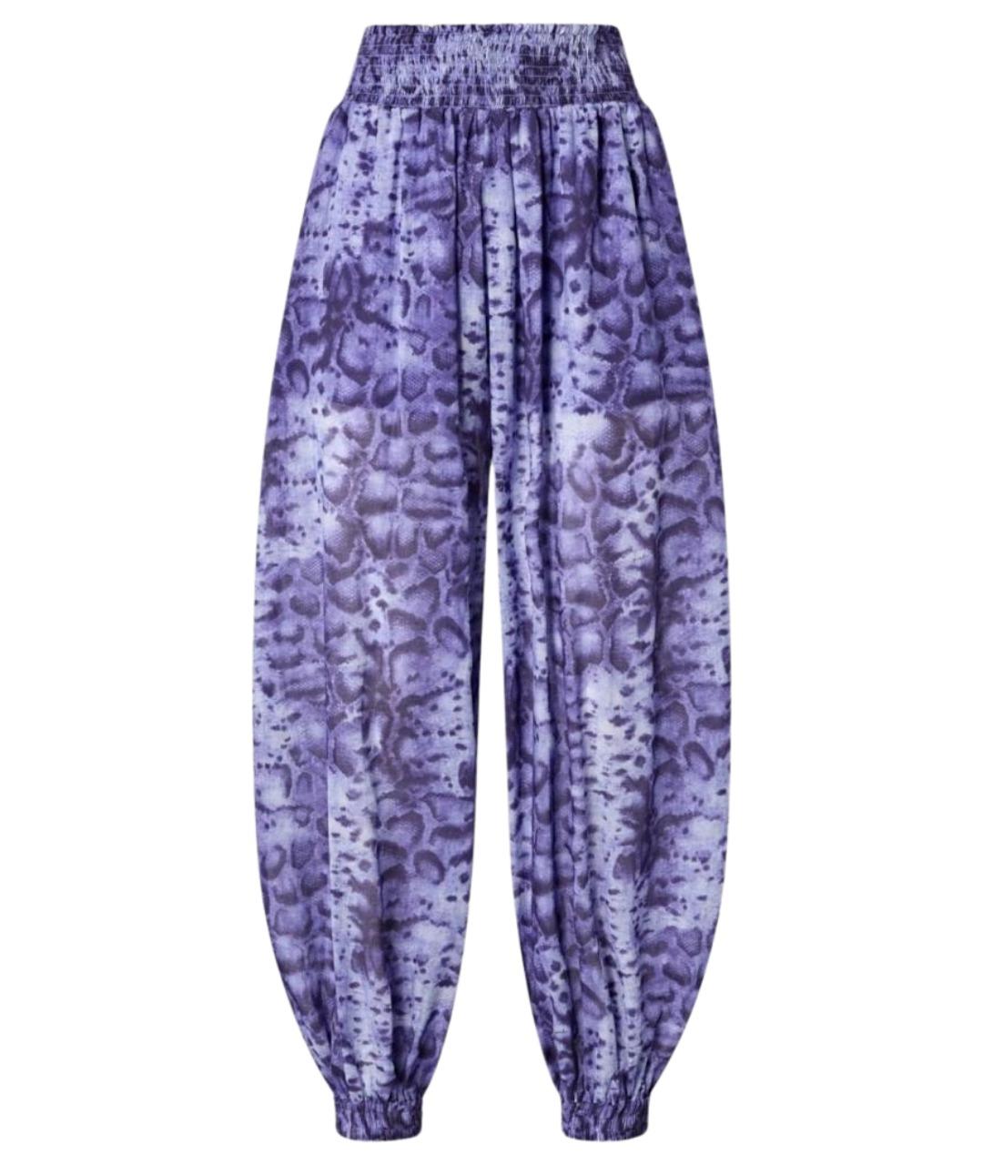 PINKO Фиолетовые хлопковые прямые брюки, фото 1