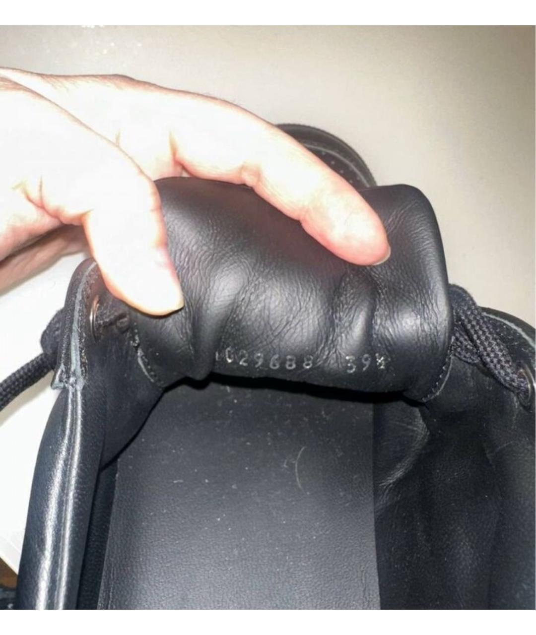 CHANEL Черные кожаные кеды, фото 5