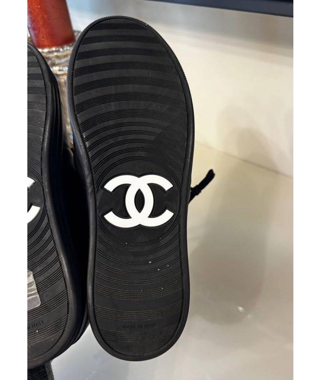 CHANEL Черные кожаные кеды, фото 6