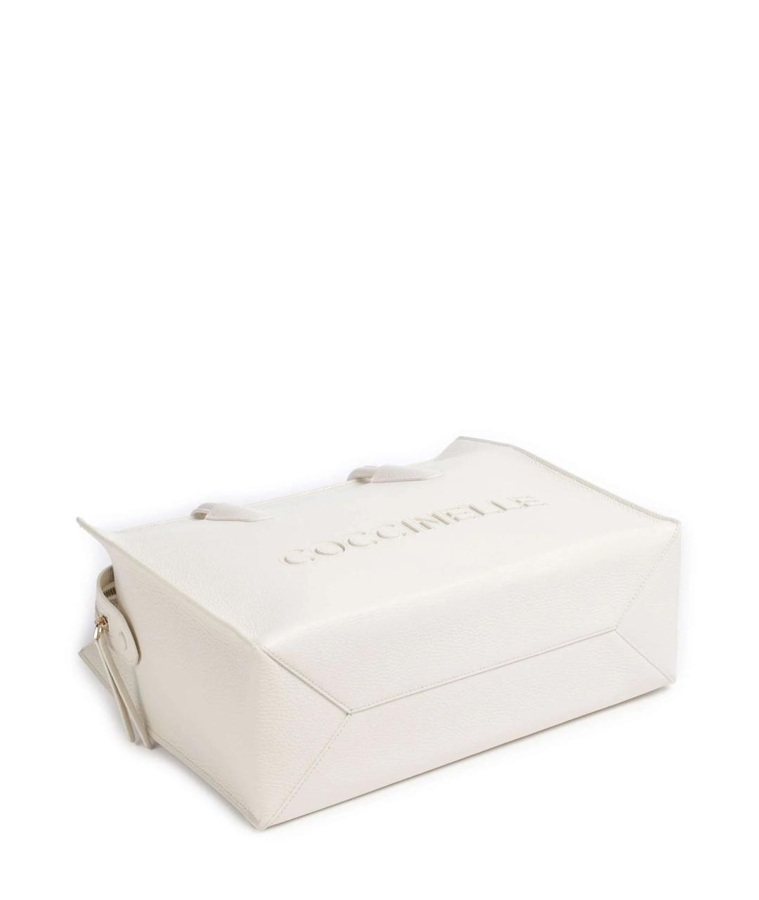 COCCINELLE Белая кожаная сумка через плечо, фото 4