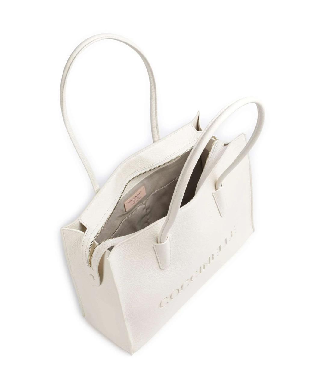 COCCINELLE Белая кожаная сумка через плечо, фото 3